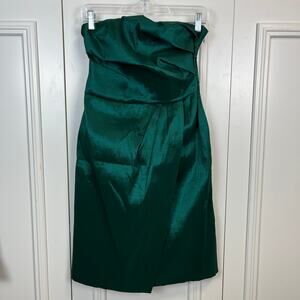 Vintage 80s Emerald Strapless Dress Size 2